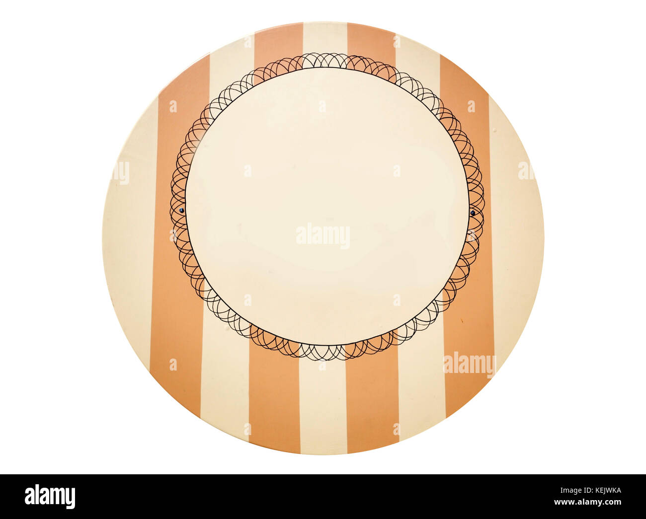 Unusual  patterned circular blank wood sign. Copy space. Stock Photo