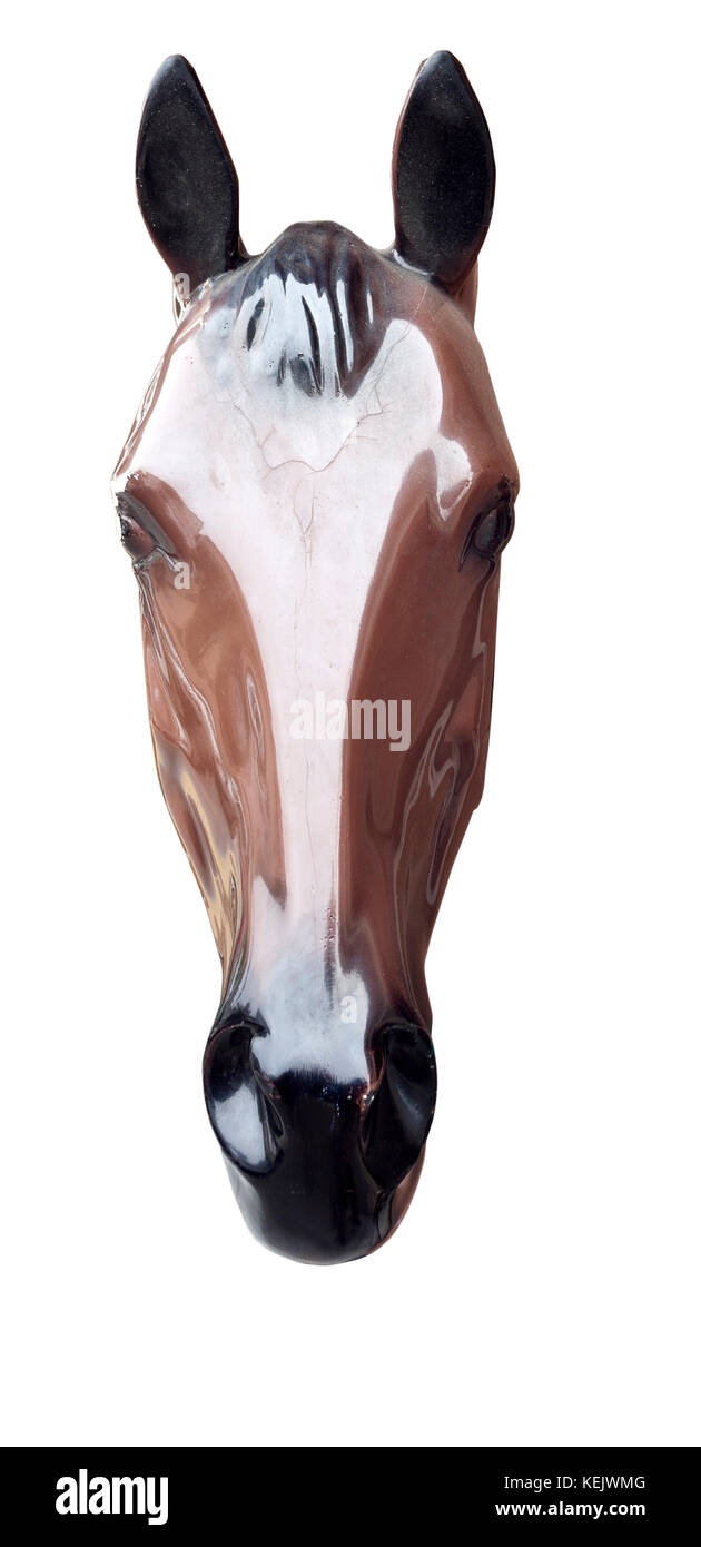 Plastic horse head. Isolated. Horizontal Stock Photo Alamy