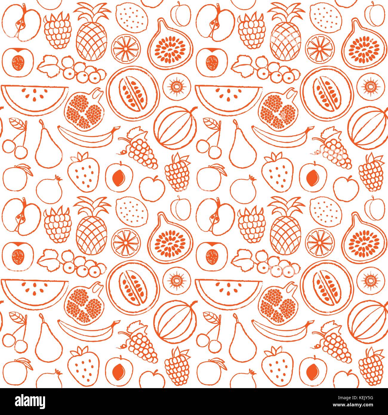 Vector seamless pattern with various fruits Stock Vector Image & Art ...