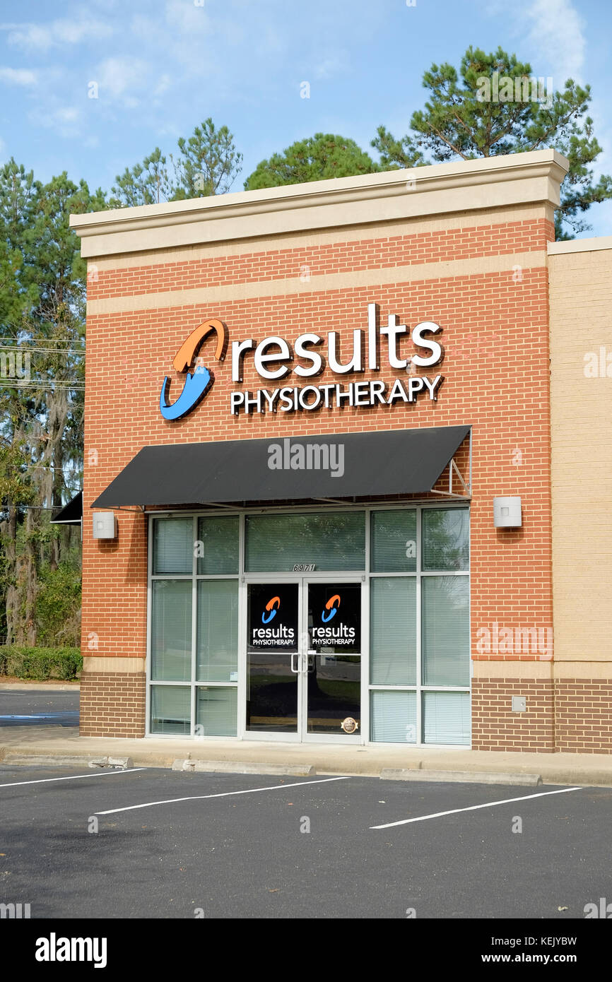 Results Physiotherapy store front and entrance at The Shoppes at Eastchase, Montgomery, Alabama USA. Stock Photo