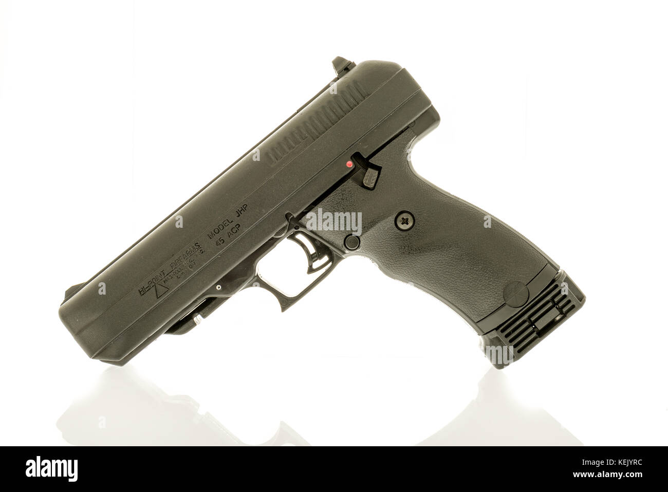 Winneconne, WI - 15 October 2017: A Hi-point hand pistol on an isolated ...