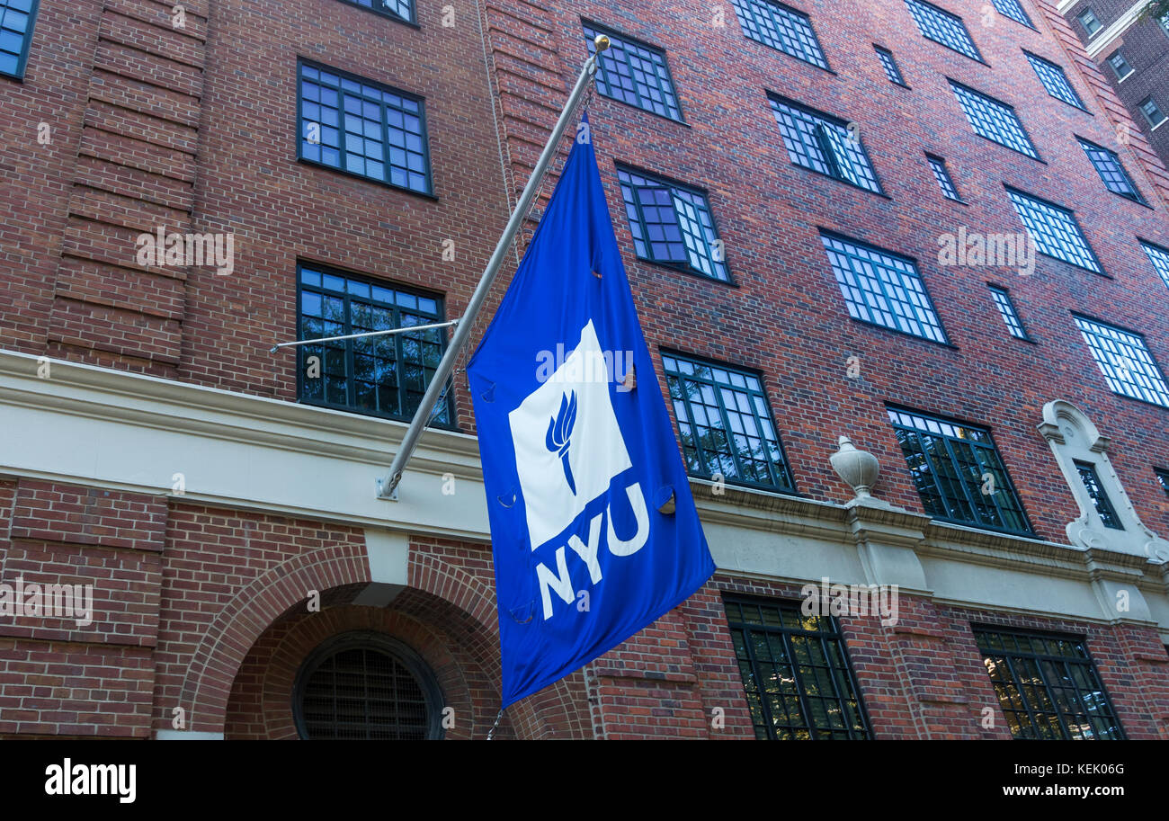 NYU flag Stock Photo