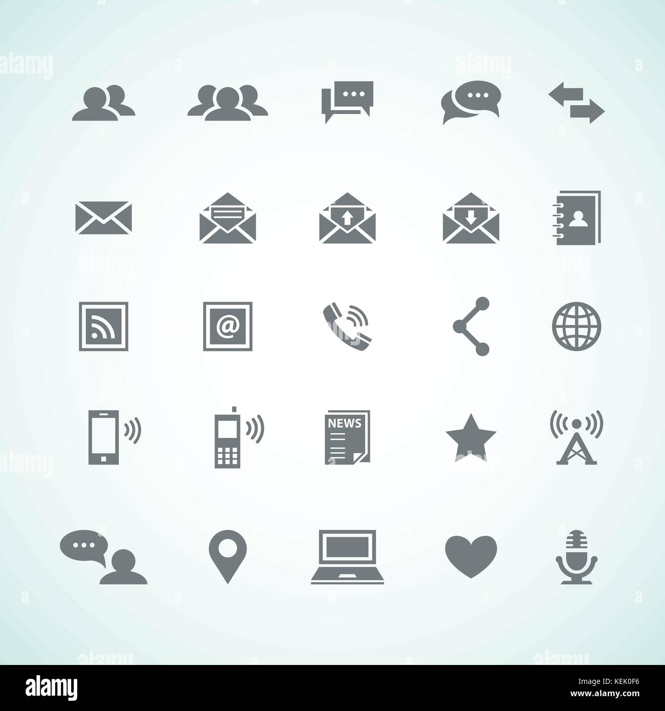 Set of 25 communication icons. Vector illustration eps8 Stock Vector ...