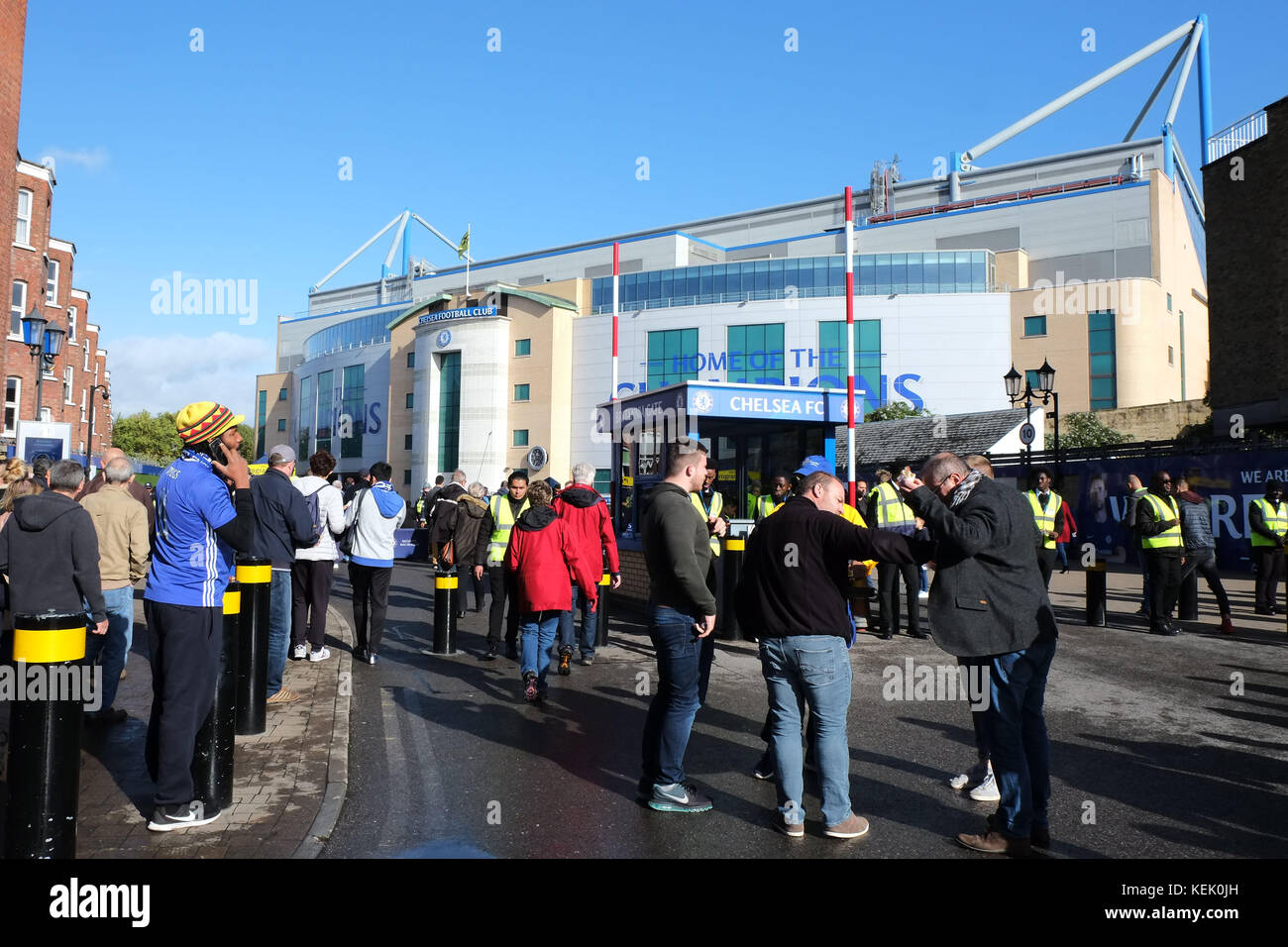 The Brittania Gate entrance of Stamford Bridge Football Stadium home of Chelsea Football Club. Stock Photo