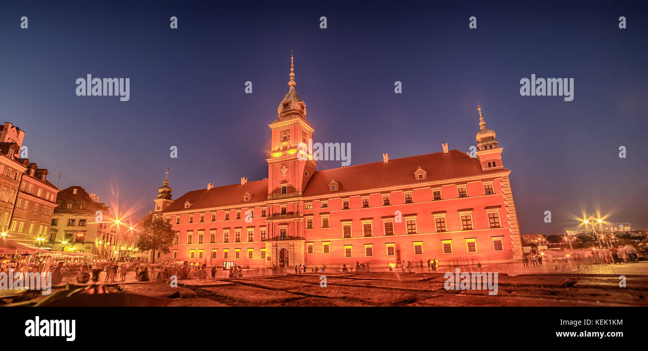 Warsaw, Poland: Castle Square and the Royal Castle, Zamek Krolewski w Warszawie Stock Photo