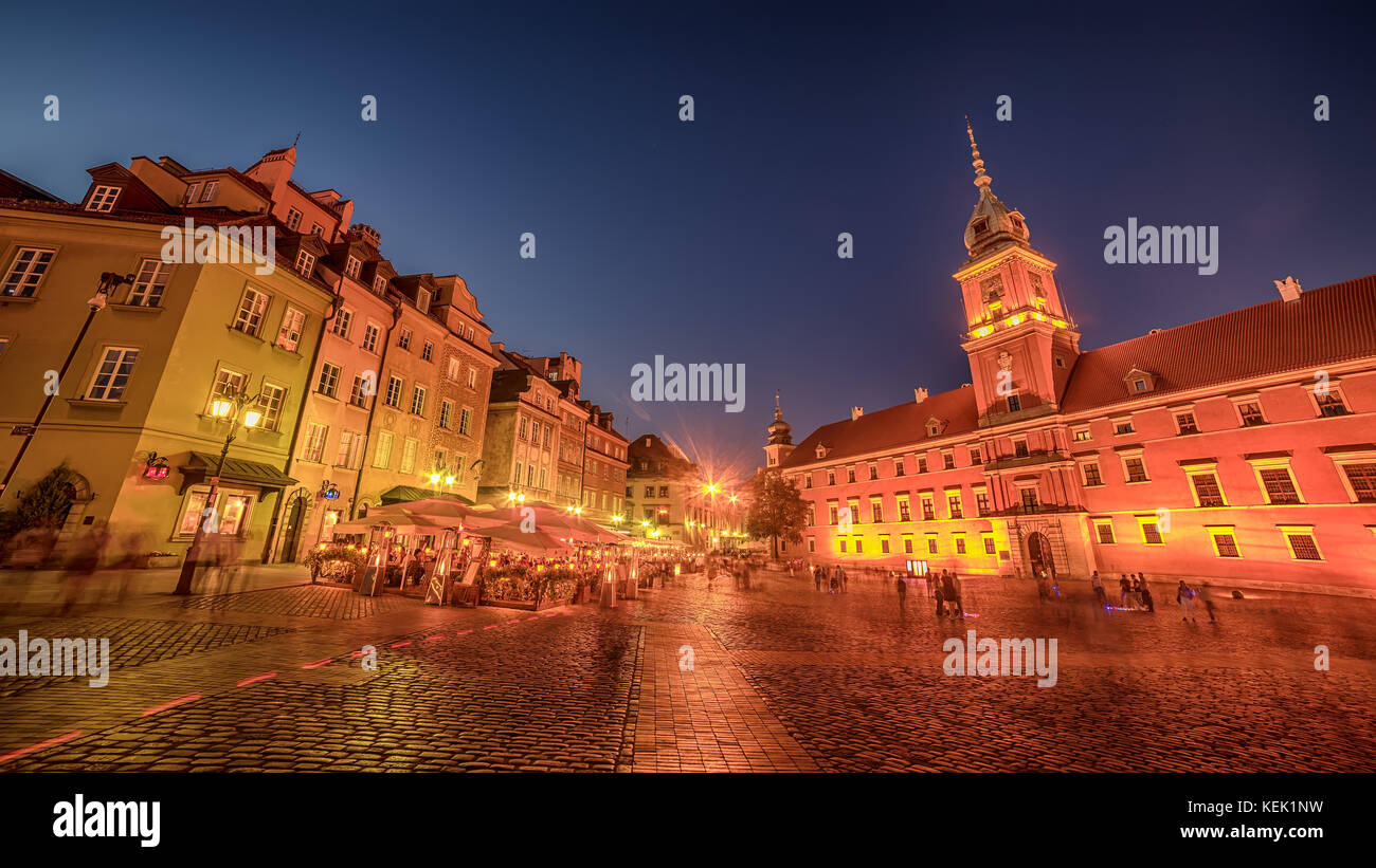 Warsaw, Poland: Castle Square and the Royal Castle, Zamek Krolewski w Warszawie Stock Photo