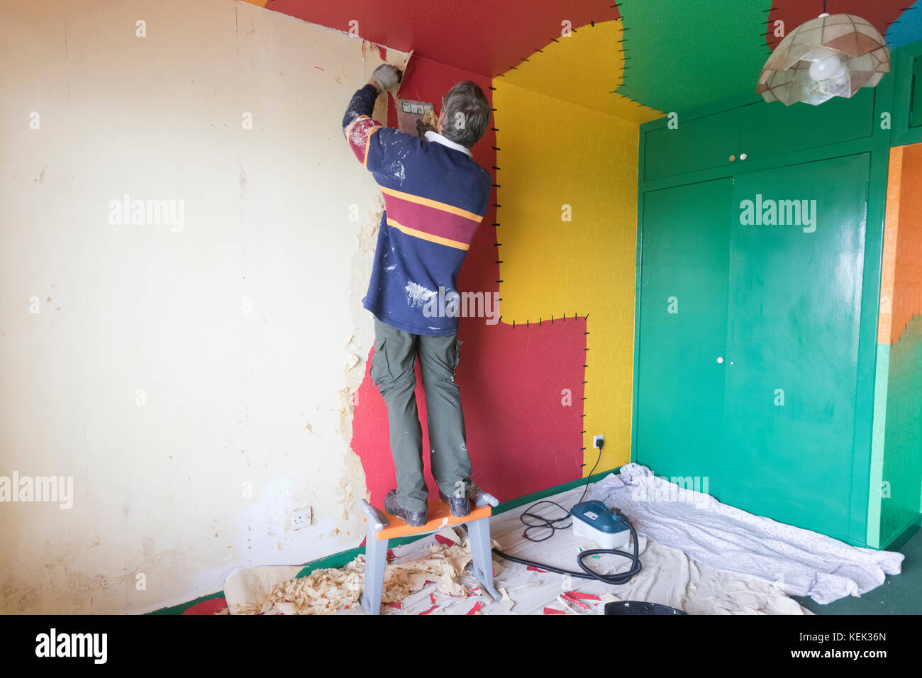 Stripping Wallpaper Stock Photos Stripping Wallpaper Stock