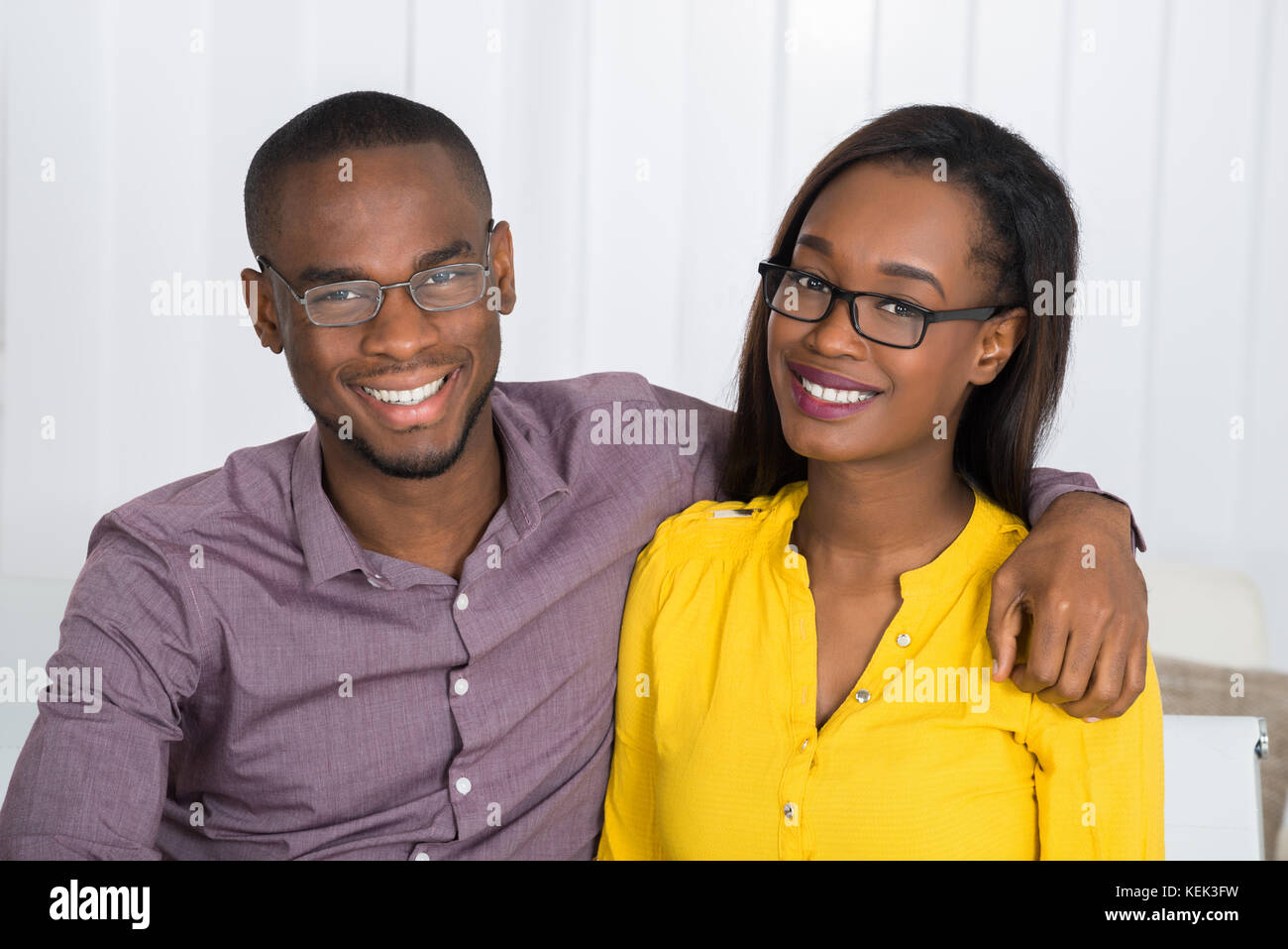 Portrait Of A Young Happy African Couple Stock Photo - Alamy
