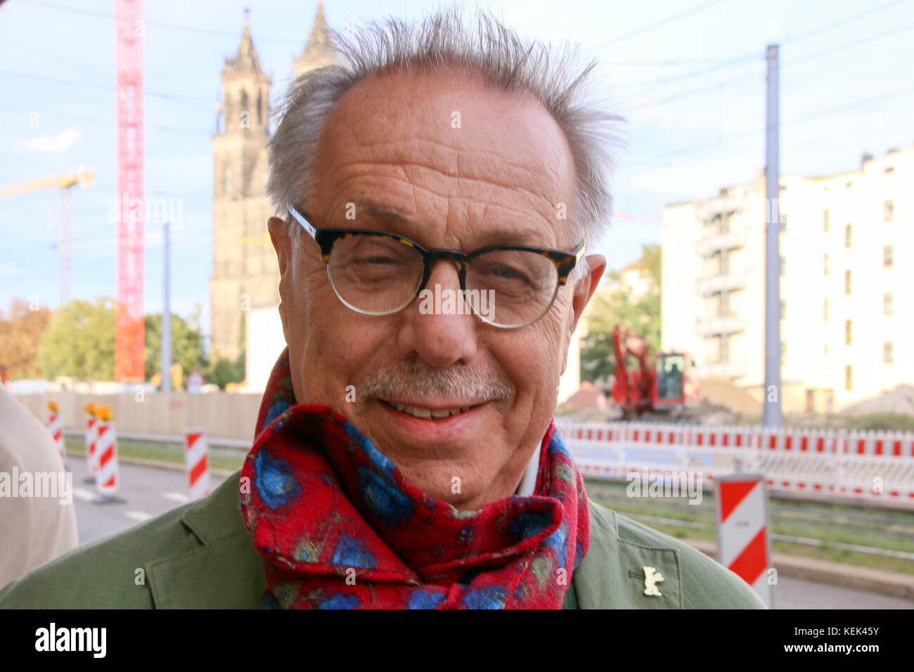 MAGDEBURG, GERMANY - September 15, 2017: The head of the Berlinale Film Festival, Dieter Kosslick, He criticized US film producer Harvey Weinstein. Stock Photo