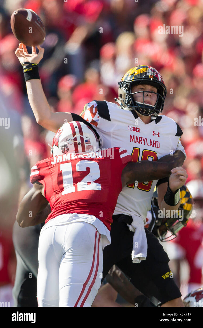 Madison Wi Usa 21st Oct 2017 Maryland Terrapins