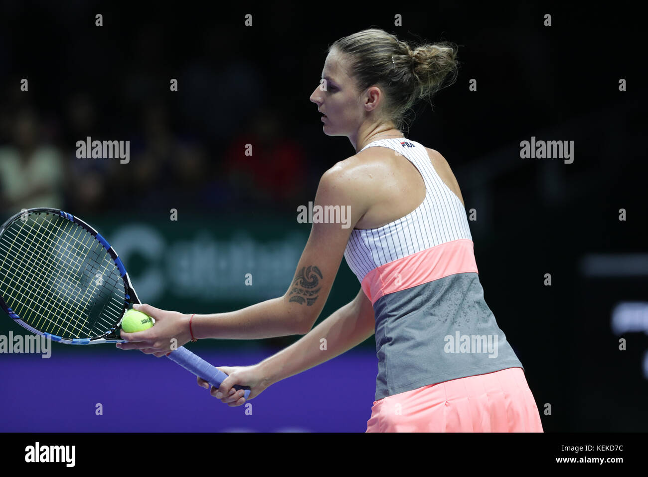 Singapore, Singapore. 22nd Oct, 2017. Czech tennis player Karolina ...