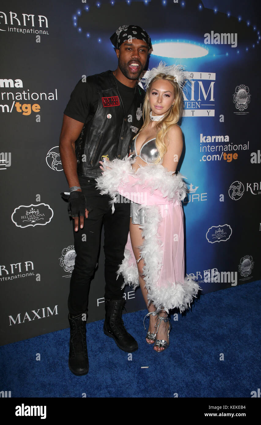 LOS ANGELES, CA - OCTOBER 21: DeMario Jackson, Corinne Olympios, at
