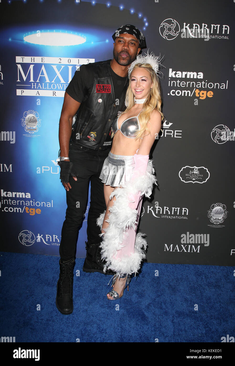 LOS ANGELES, CA - OCTOBER 21: DeMario Jackson, Corinne Olympios, at