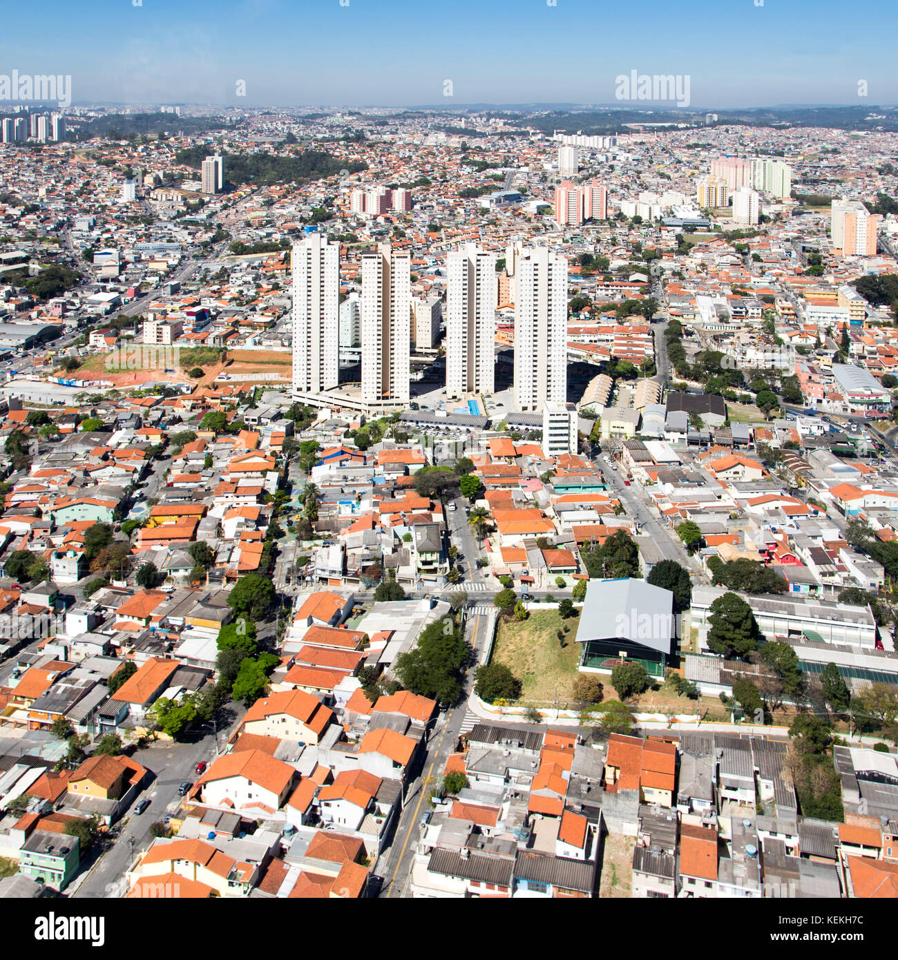 aerial view of sao paulo metropolitan region - brazil Stock Photo