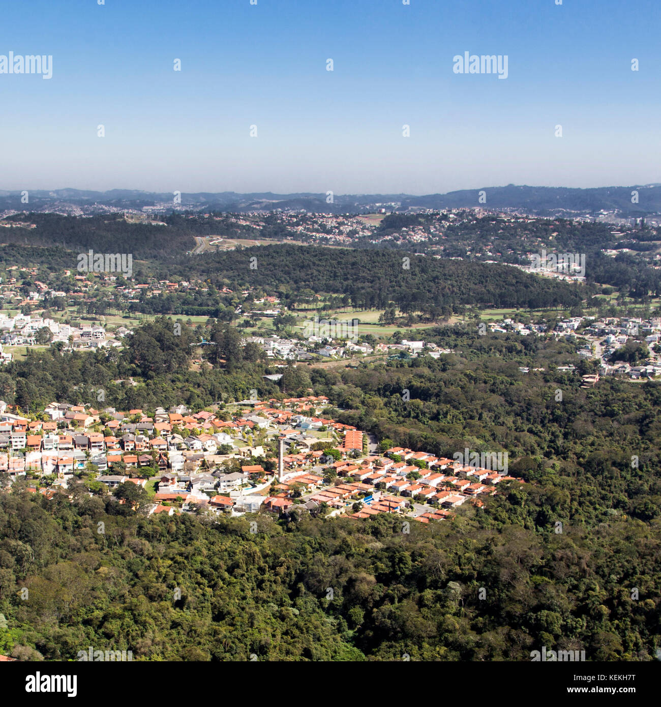 aerial view of sao paulo metropolitan region - brazil Stock Photo