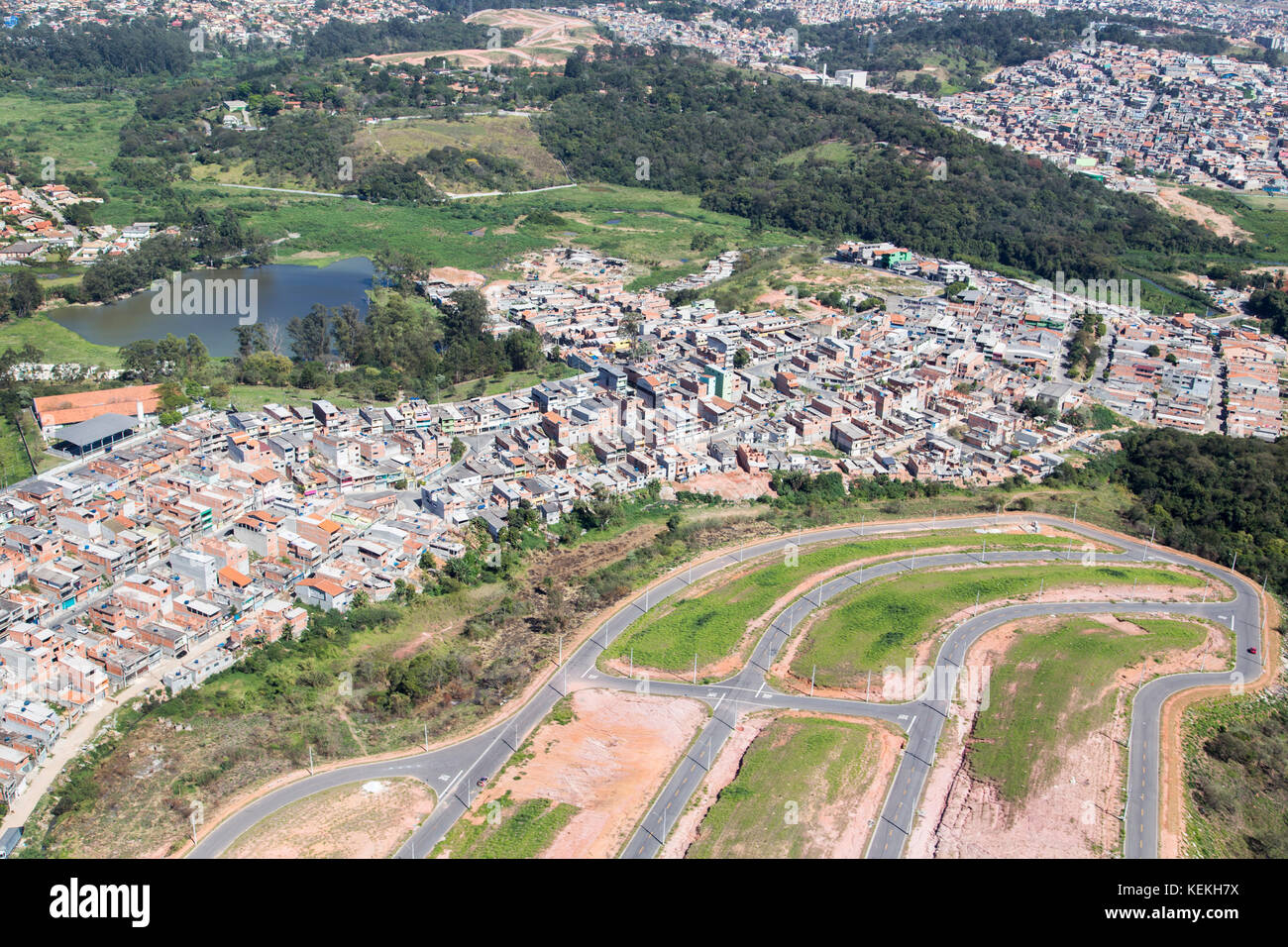 aerial view of sao paulo metropolitan region - brazil Stock Photo