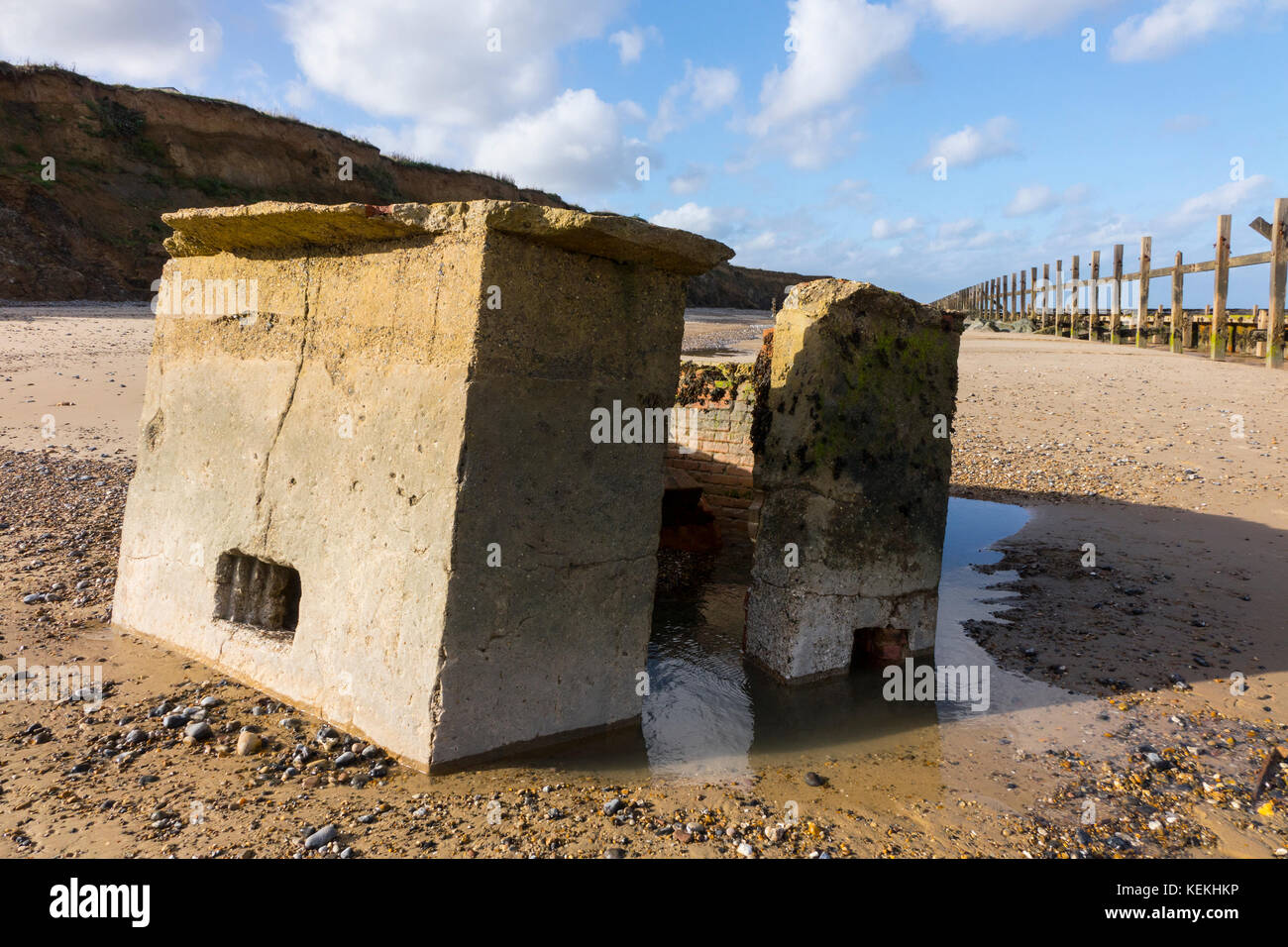 Pill box on beach Stock Photo Alamy