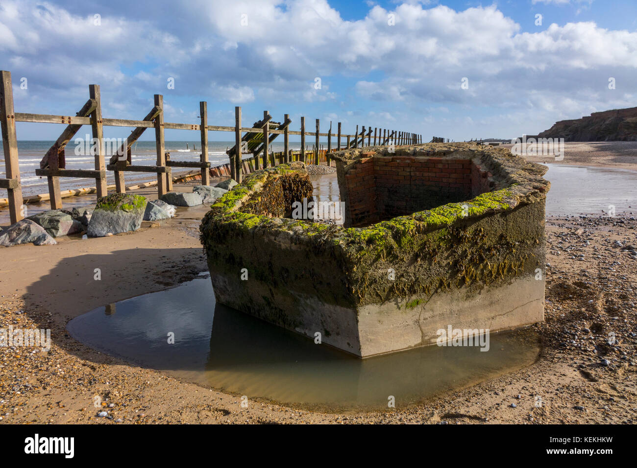 Pill box on beach Stock Photo Alamy