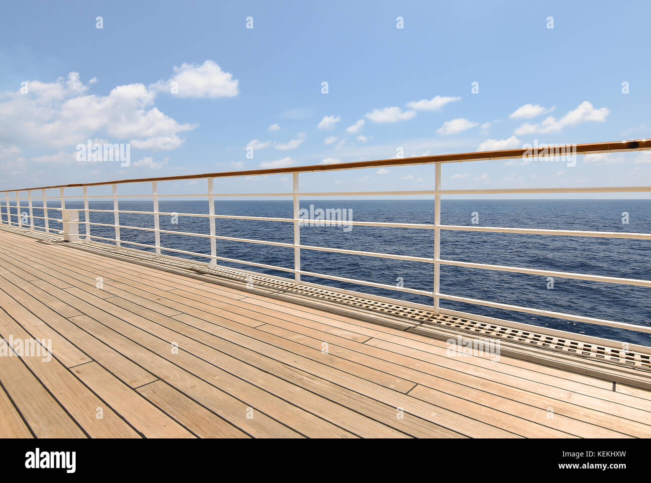 Promenade cruise ship deck. Stock Photo