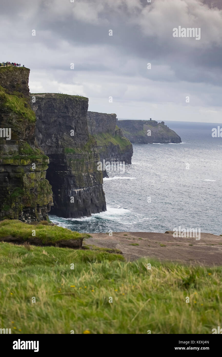 A photo of the Cliffs of Moher in the west of Ireland, the top tourist Attraction in Ireland. Stock Photo