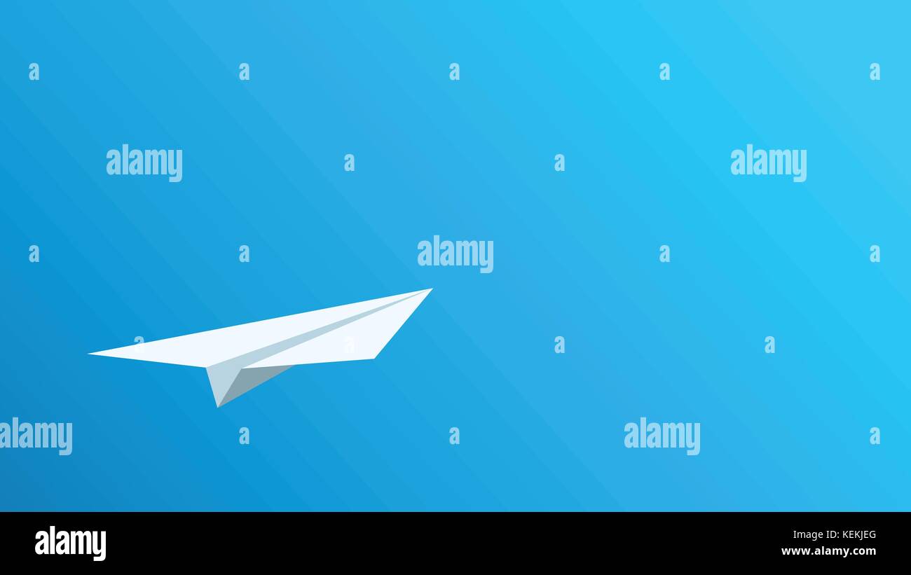 paper airplane on blue Stock Vector Image & Art Alamy