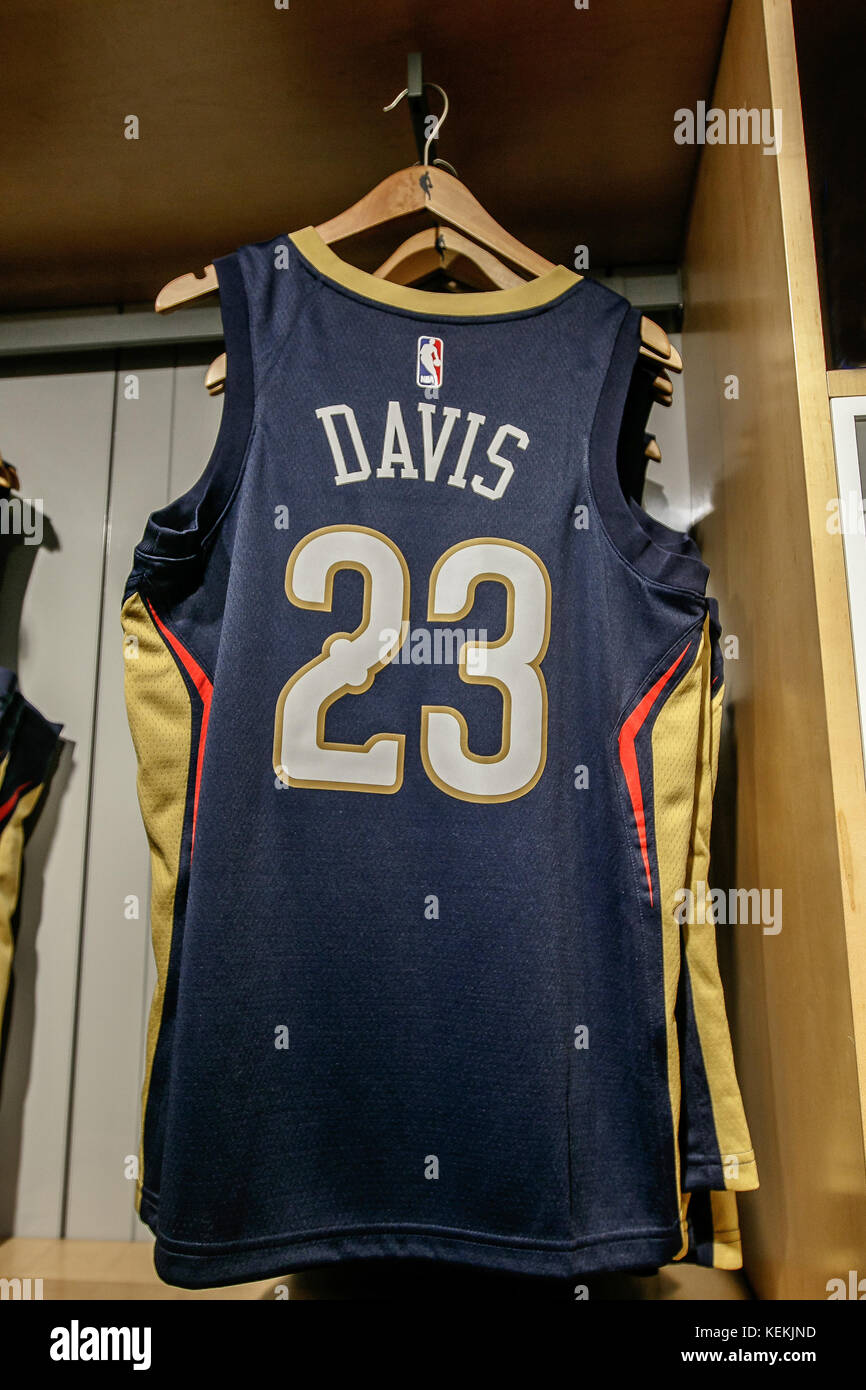 Replica jersey of Anthony Davis of New Orleans Pelicans on sale in the NBA  store in Manhattan Stock Photo - Alamy