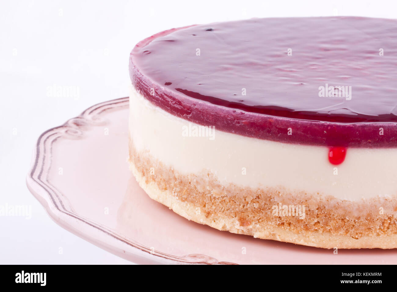Raspberry cheesecake Stock Photo - Alamy