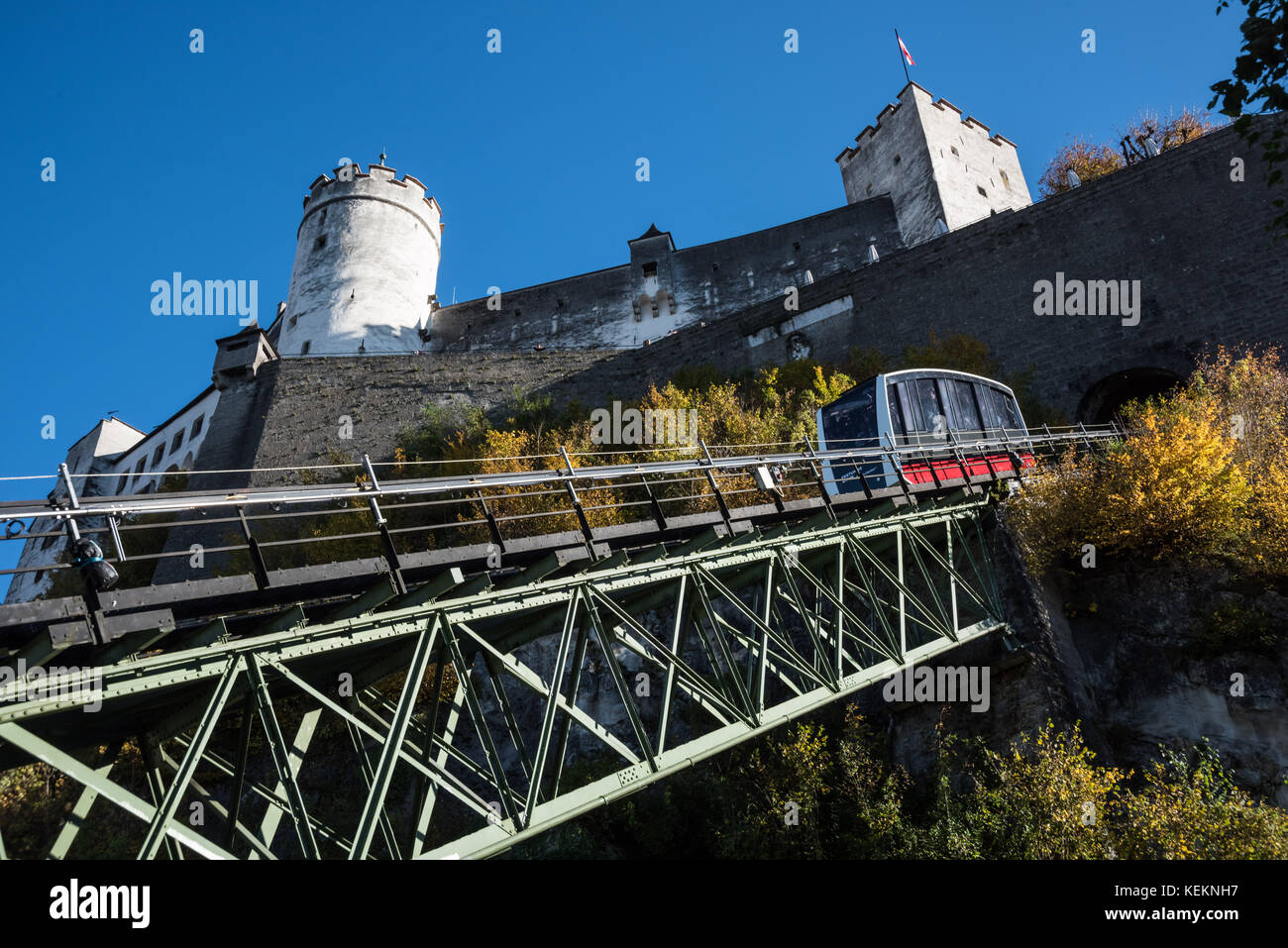 Salzburg, Festung Hohensalzburg, Festungsbahn Stock Photo