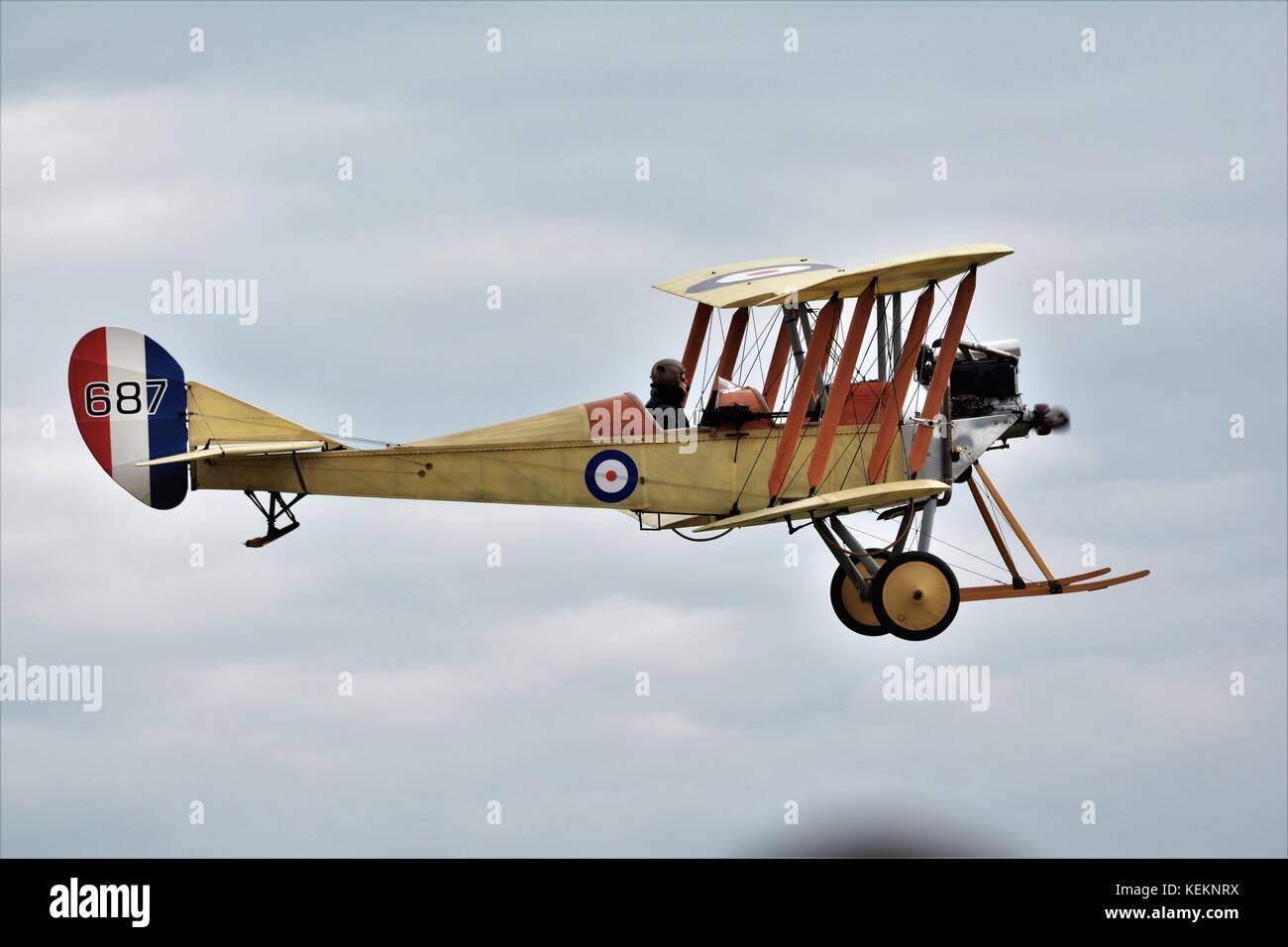 Royal Aircraft factory BE 2 world war one biplane, made for Biggles film Stock Photo