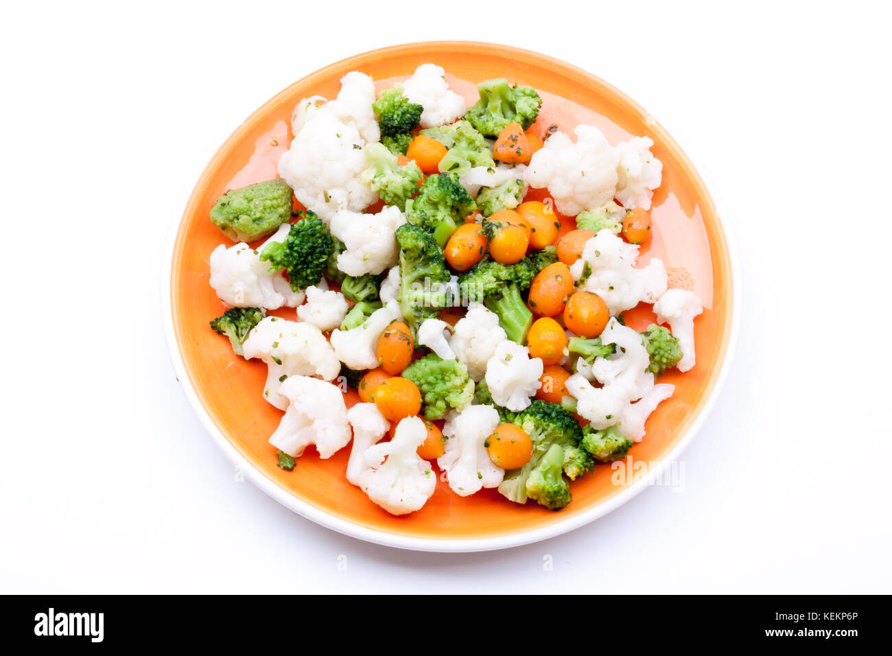 steamed broccoli, cauliflower and carrot Stock Photo Alamy