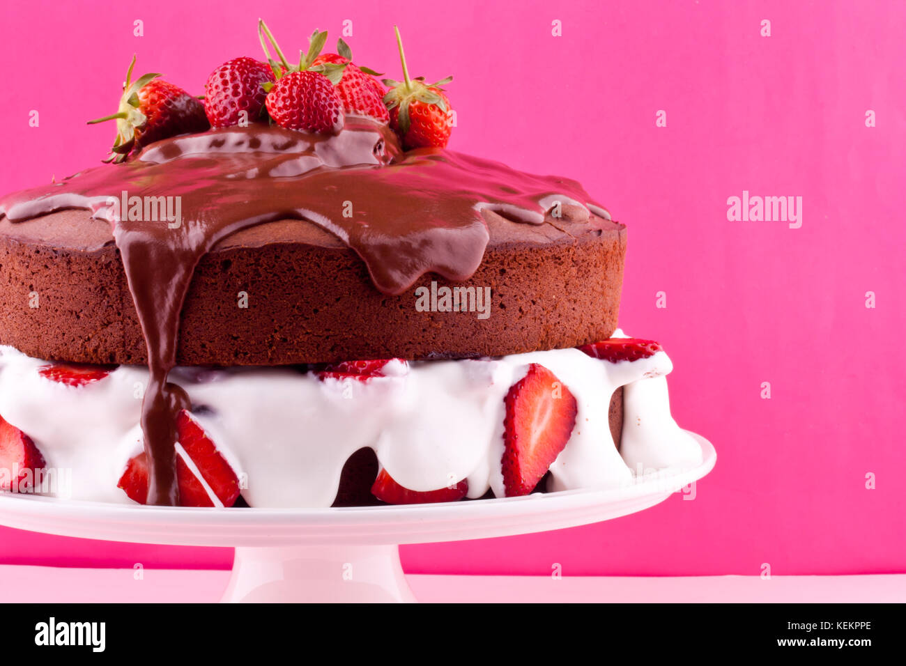 chocolate cake with strawberries Stock Photo - Alamy