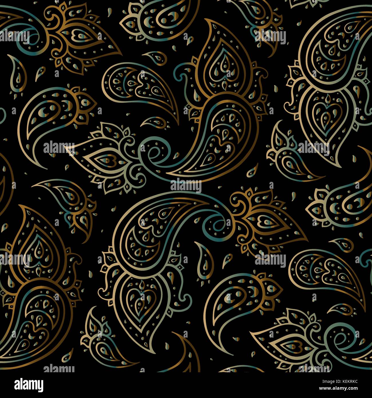 Paisley Beautiful golden seamless background Stock Vector Image & Art