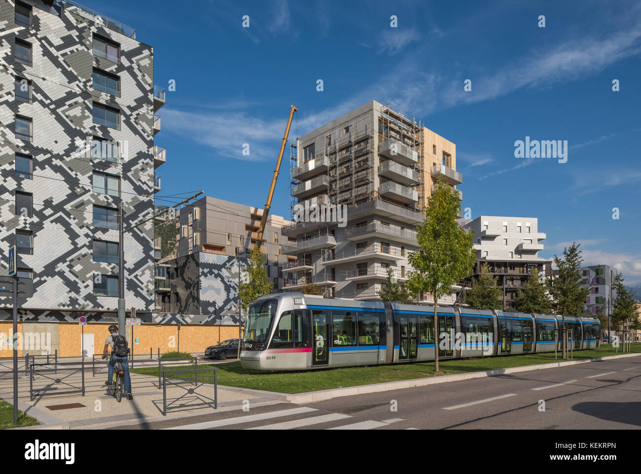 Grenoble, Tramway, Avenue des Martyrs Stock Photo Alamy