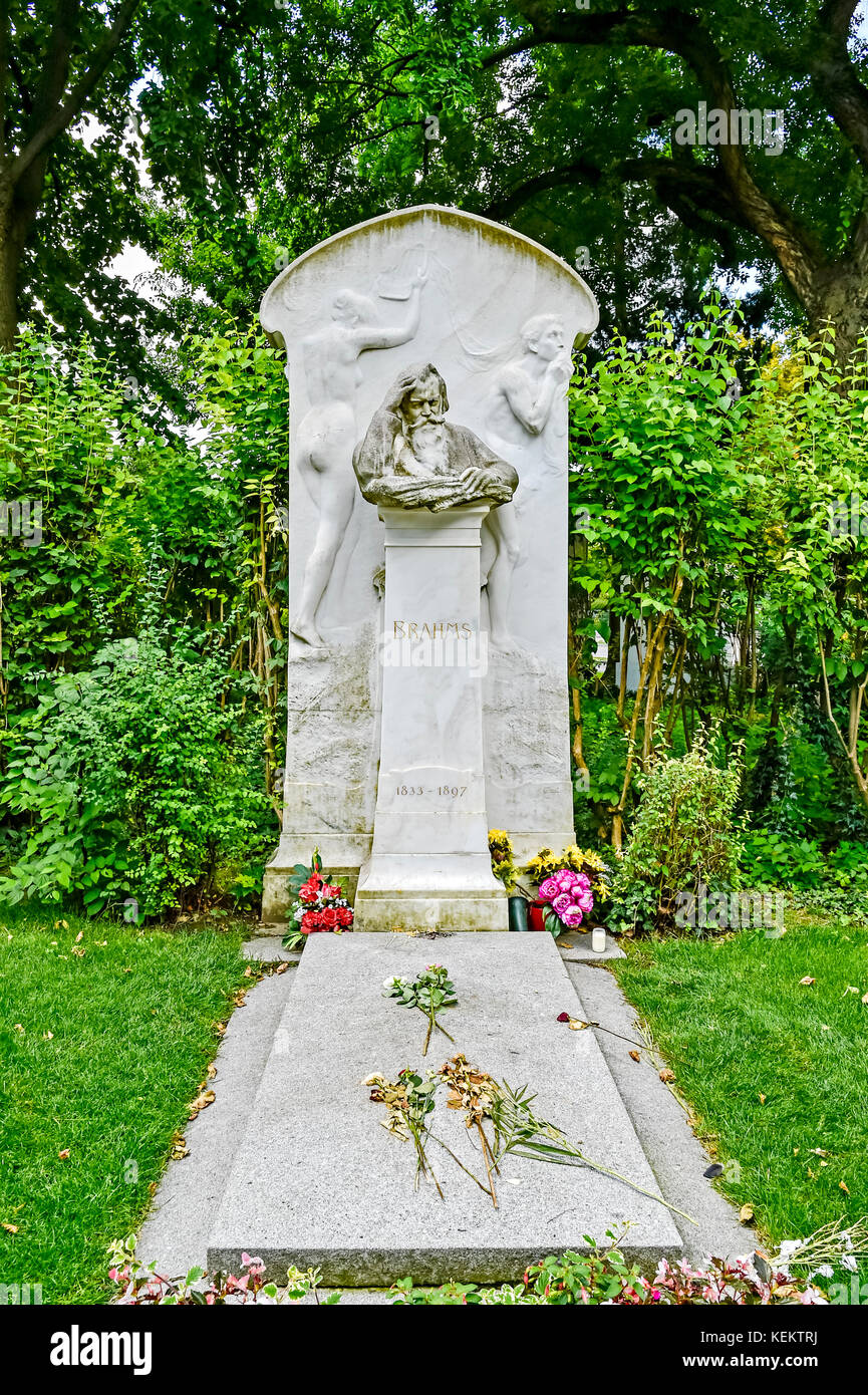 Vienna (Austria), Central Cemetery; Wien, Zentralfriedhof - Grab Johannes Brahms Stock Photo