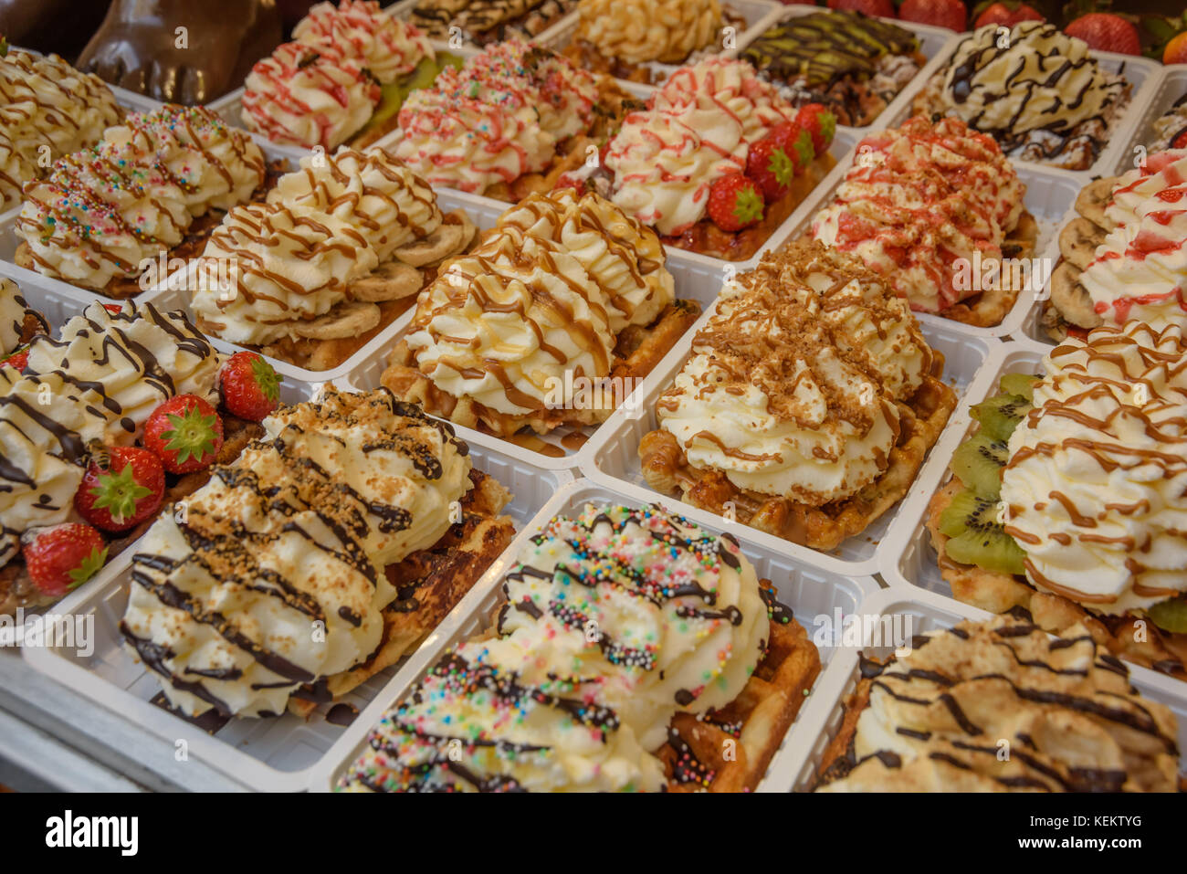 Brüssel, Belgische Waffeln - Brussels, Belgian Waffles (Bruxelles, Brussel) Stock Photo