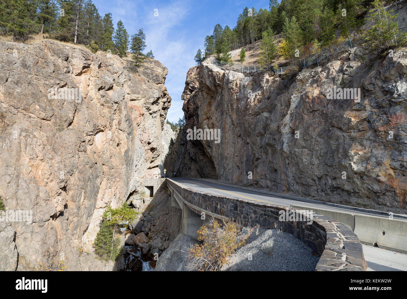 View of Sinclair Canyon near Radium Hot Springs BC. Stock Photo