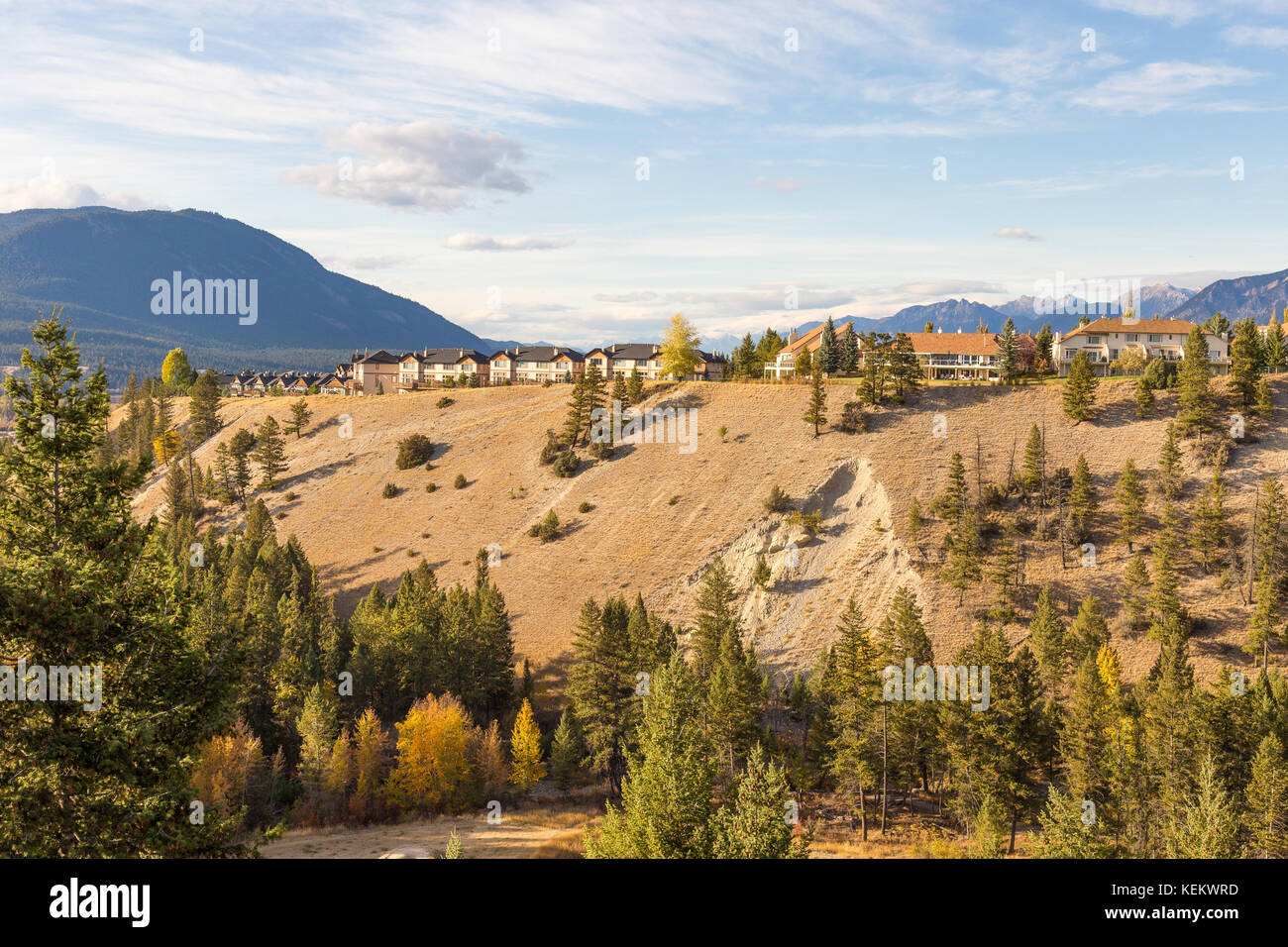 View of Radium Hot Springs in BC, Canada. Stock Photo