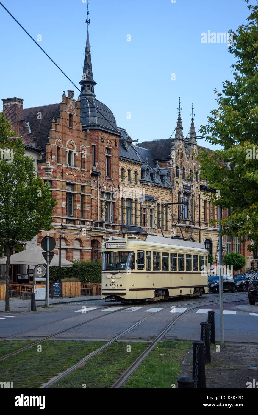 Antwerpen, Strassenbahn - Antwerp, Tramway Stock Photo