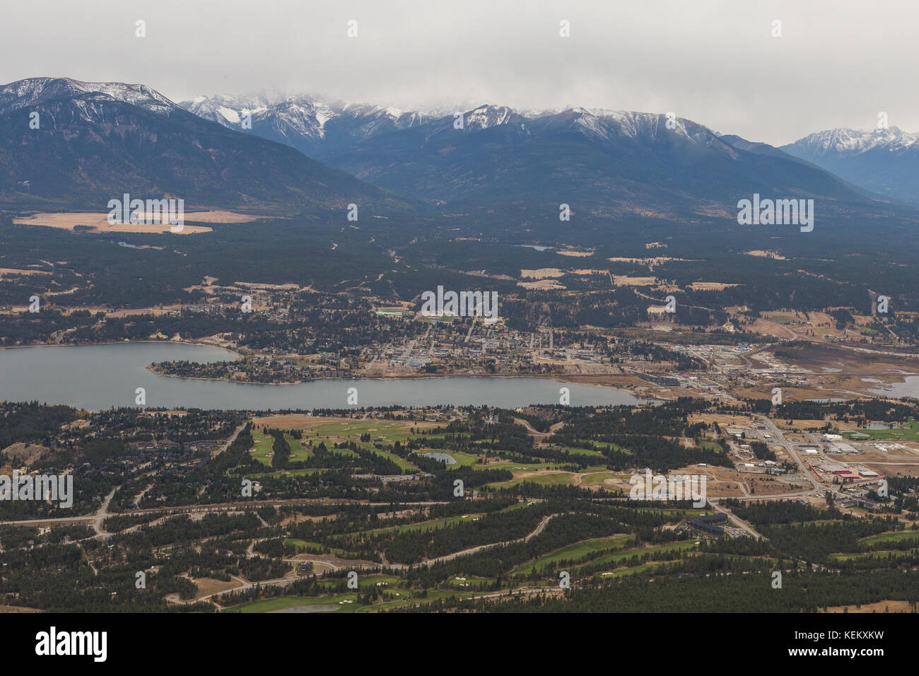 Aerial View of the Town of Invermere BC Stock Photo Alamy