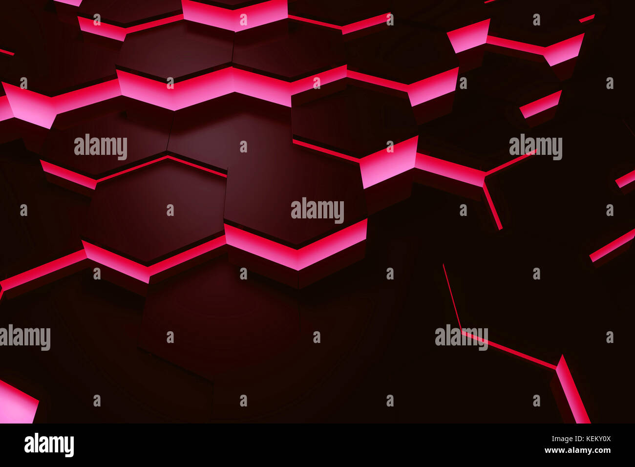Glowing red hexagon pattern background. 3D rendering Stock Photo - Alamy