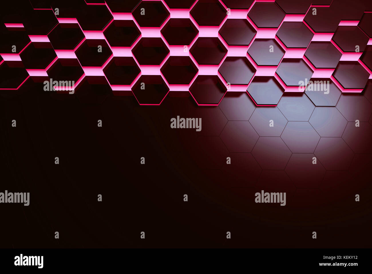 Glowing red hexagon pattern background. 3D rendering Stock Photo - Alamy