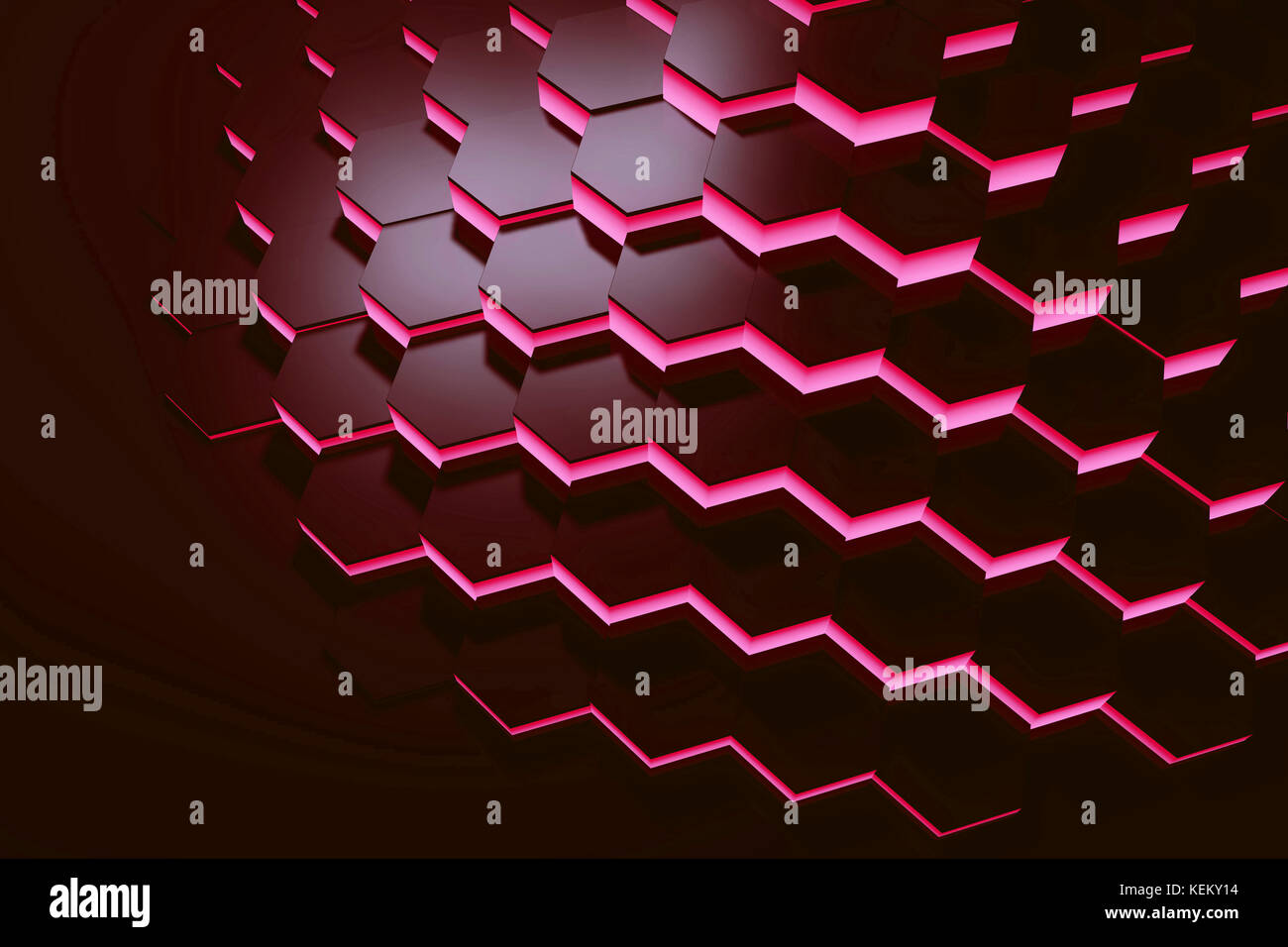 Glowing red hexagon pattern background. 3D rendering Stock Photo - Alamy