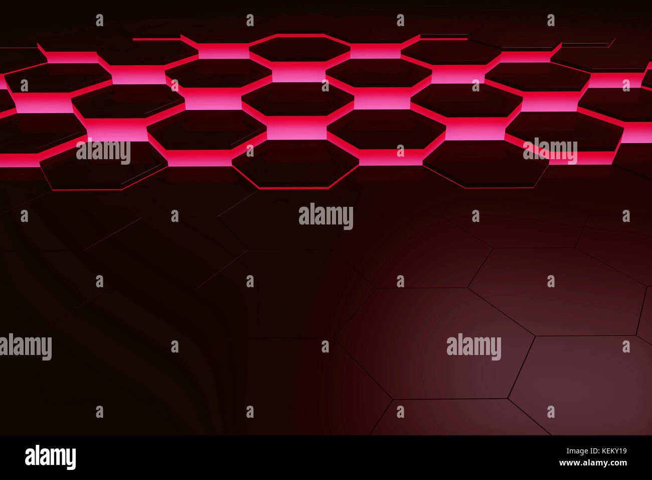 Glowing red hexagon pattern background. 3D rendering Stock Photo - Alamy