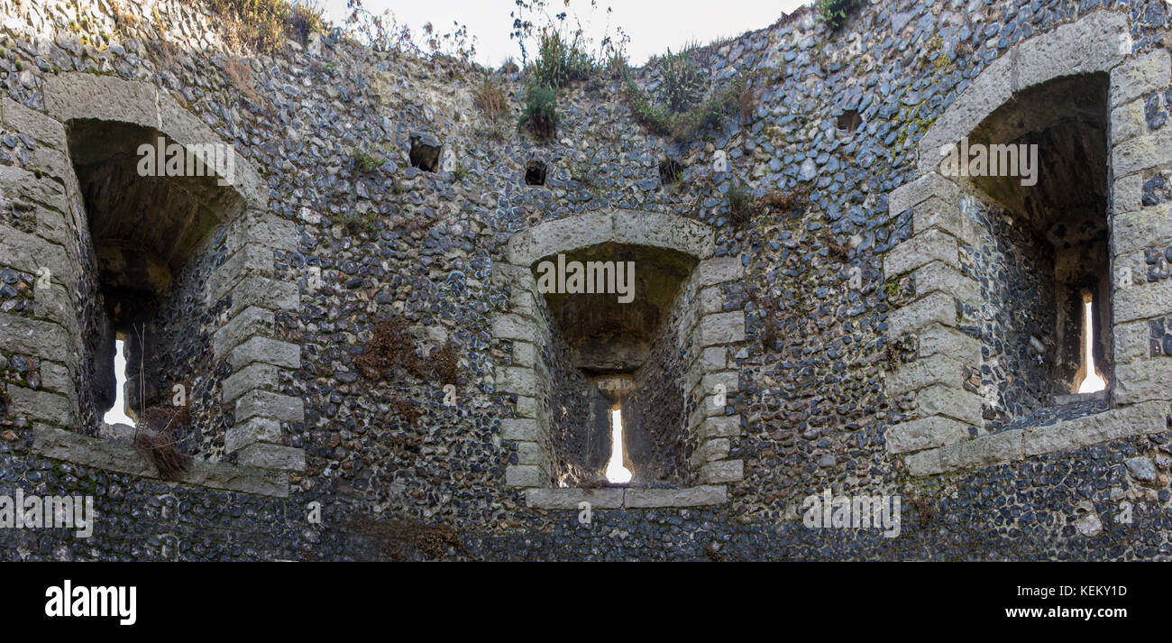 An arrowslit in a medieval wall Stock Photo