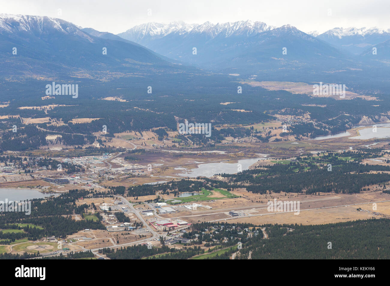 Aerial View of the Town of Invermere BC Stock Photo Alamy