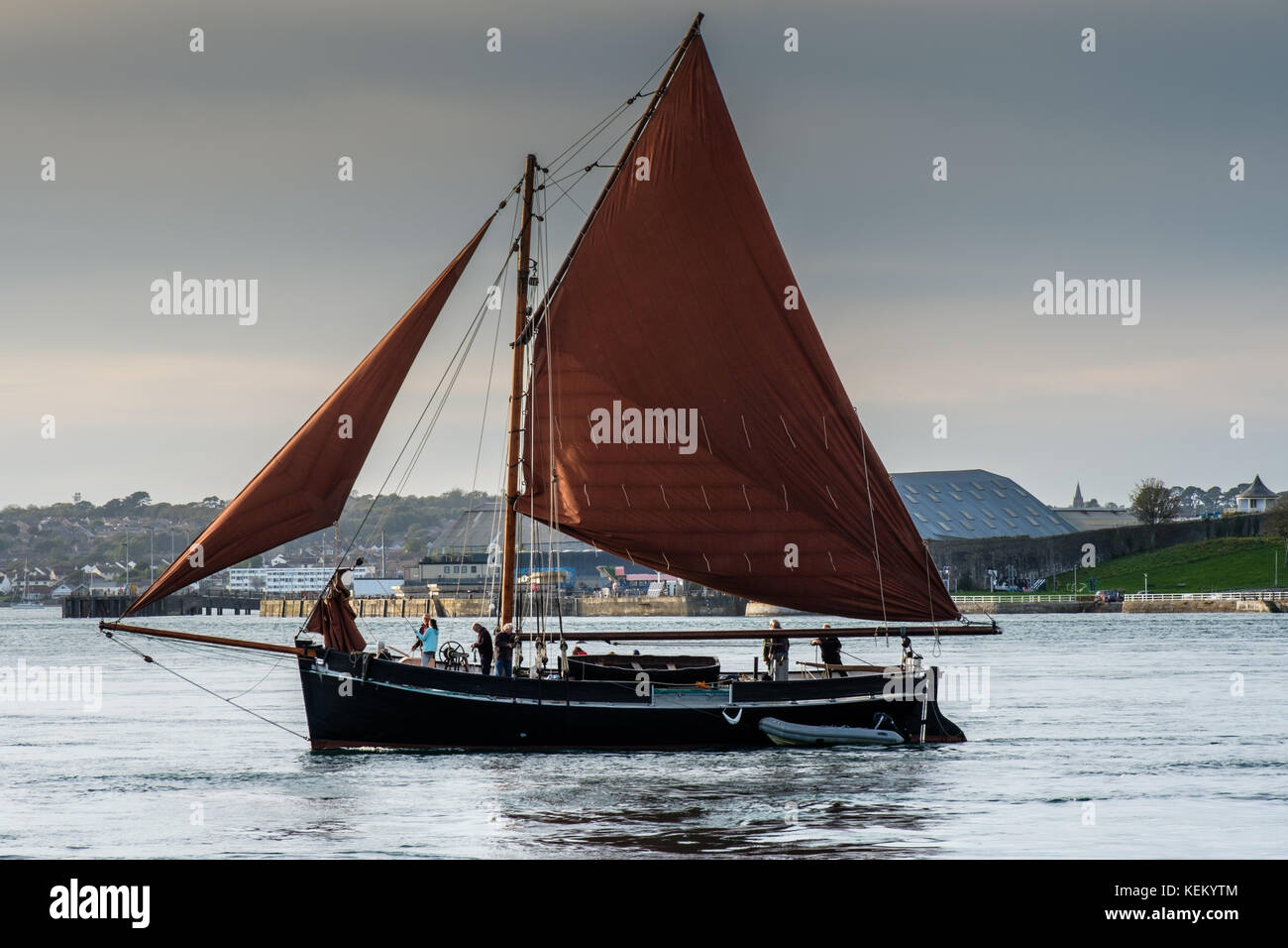 Sailing boat on the River Tamar, Plymouth, Devon, UK Stock Photo