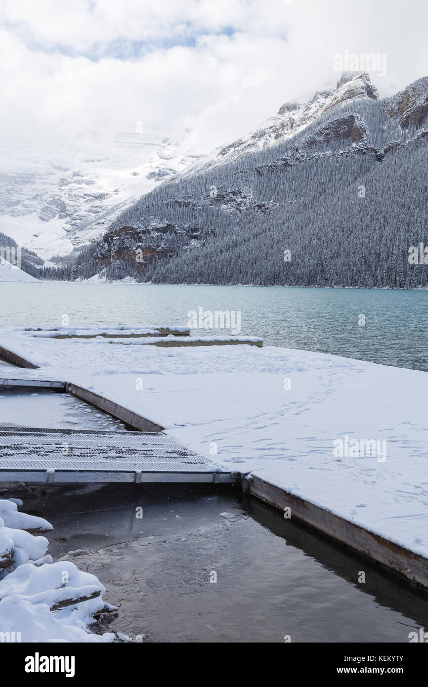 Banff Dock Dock on Lake Louise in Banff National Park, Canada Stock Photo - Alamy