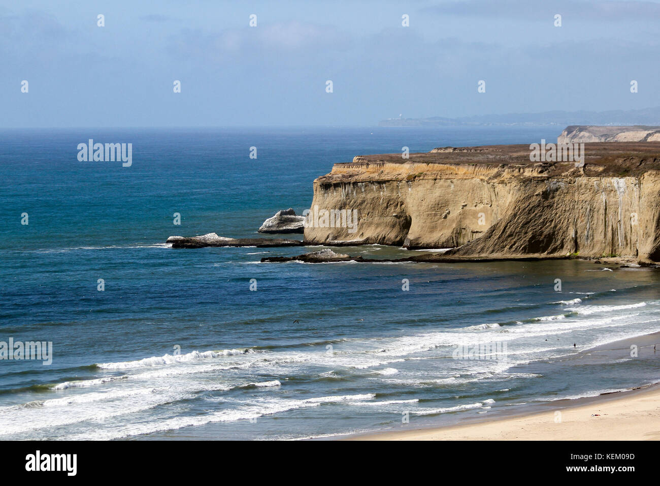 Cliffs, Half Moon Bay, California, United States, North America Stock Photo
