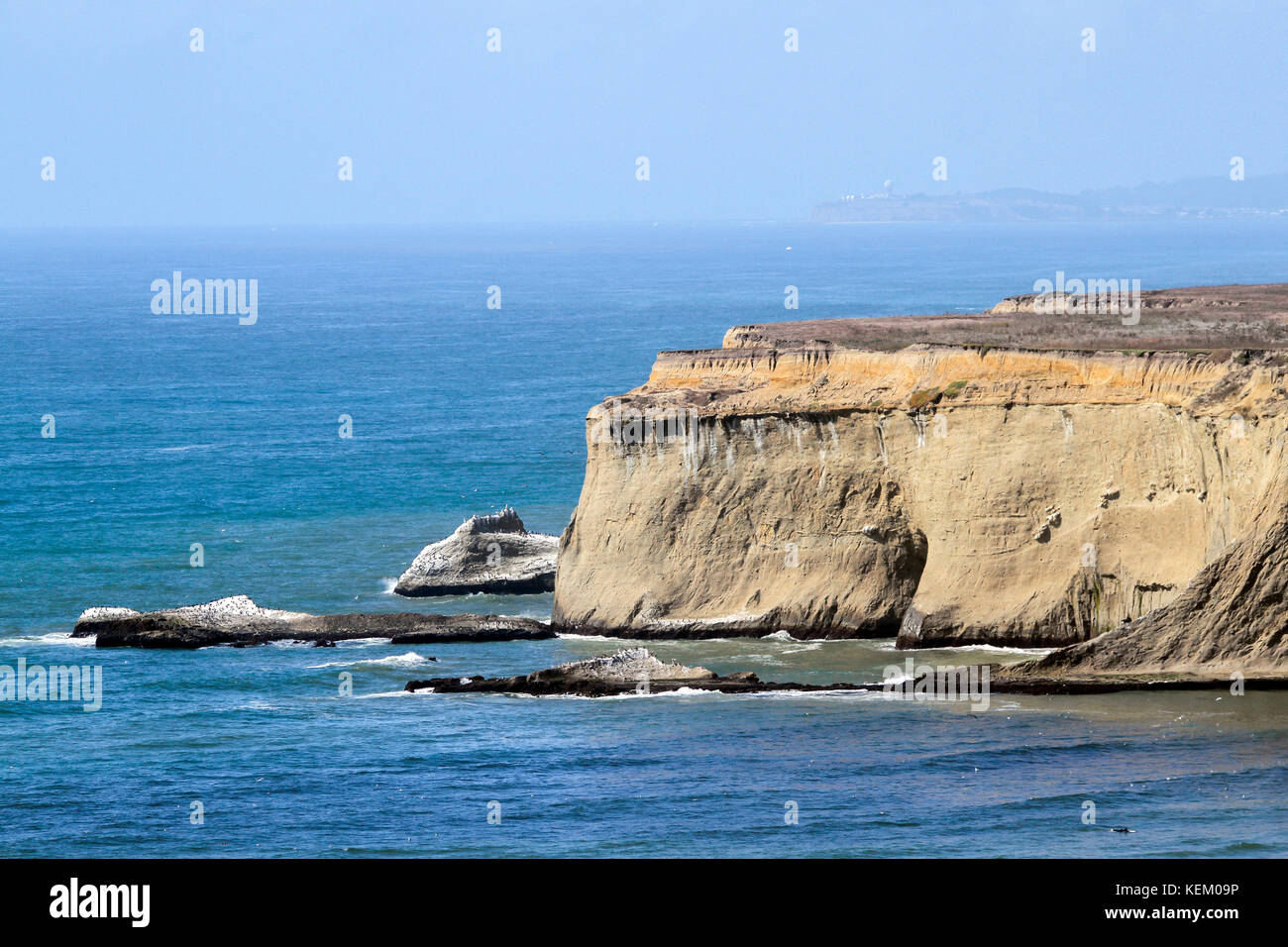 Cliffs, Half Moon Bay, California, United States, North America Stock Photo