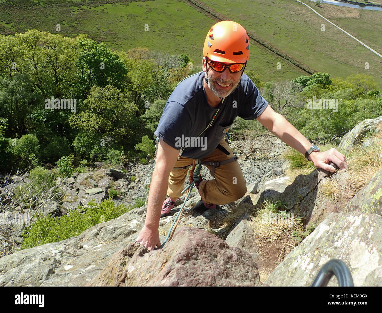 Climbing Fisher's Folly, a classic Very Severe rock climbing at